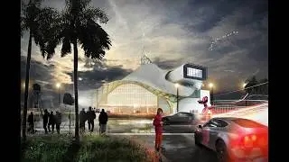 Photoshop: Архитектурная графика. Центр Пампиду в Мец. Графиум