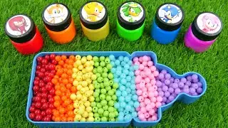 Satisfying DIY Video | How To Make Rainbow Ma Bottle Bathtub IN TO Mixing PlayDoh Balls & Relax ASMR