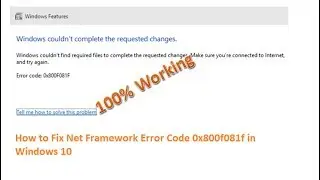 How to Fix Error Code 0x800F081F When Installing .NET Framework 3.5 In Hind