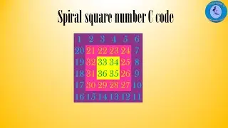 Spiral square number pattern in C language | 