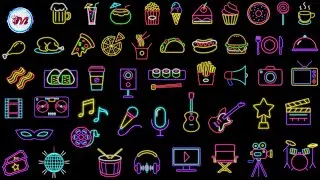 TOP 50 GREEN SCREEN NEON ICONS EFFECTS