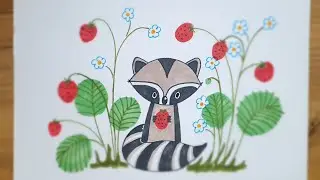 Нарисуй-ка милого енота очень просто!🦝