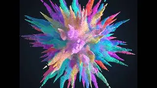 Color Powder Explosion made with X-Particles in Cinema 4D