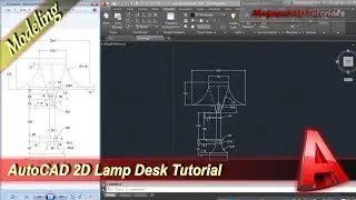 Autocad 2D Modeling Lamp Desk Design Tutorial Practice Exercise 28