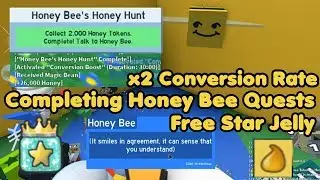 Completing Honey Bee Quests! Free Star Jelly? +5000 Honey Token  - Bee Swarm Simulator