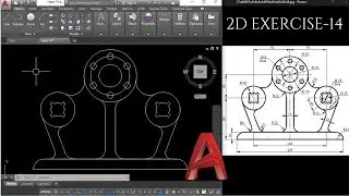 Autocad 2d Practice Drawing for Beginners - Exercise 14 (Basic to advance level )