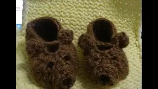 Пинетки мишки крючком Booties bears crochet