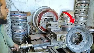 How to Repair Rim plate on a lathe machine | Replacing Truck Tire Broken Rim Plate | Tire Rim Plate.