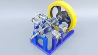 Making Flywheel Electric Regenerator from 4 Motors