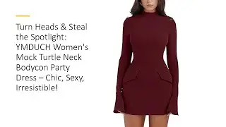 Turn Heads & Steal the Spotlight: YMDUCH Women's Mock Turtle Neck Bodycon Party Dress – Chic, Sexy!