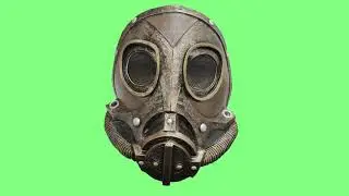 Zoom In Gas Mask Green Screen Copyright Free