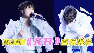 演唱会上听到粉丝点《花开》，深深直接唱到哭崩，原来真的会有人一直陪着他 #周深