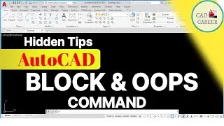 AutoCAD Hidden Tips | BLOCK Command & Oops Command | AutoCAD Tricks in Hindi | AutoCAD Tips & Tricks