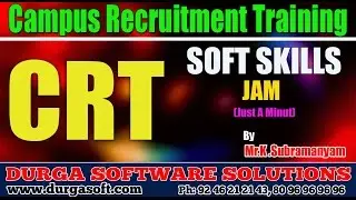 Campus Recruitment Training (CRT) Soft Skills || JAM (Just A Munit) by Subramanyam