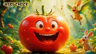 आहा टमाटर 🍅 मजेदार 3D कविता | Funny Tomato Song for Kids in Hindi