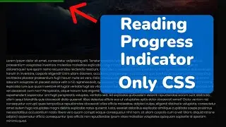Индикатор прогресса чтения используя только HTML & CSS || Reading Progress Bar using only HTML & CSS