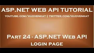 ASP NET Web API login page