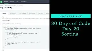 Sorting || HackerRank || Day 20 || Bubble Sort || Python
