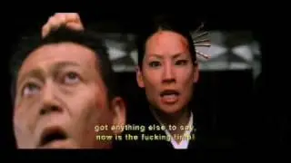 Lucy Liu (O-Ren-Ishi) severs a head in Kill Bill vol 1