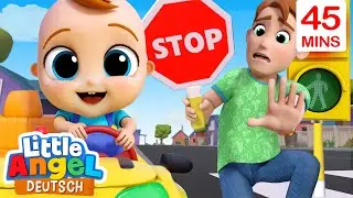 ROT heisst stehn und GRÜN heisst gehn | Kinderlieder mit Klein Joni | Little Angel Deutsch