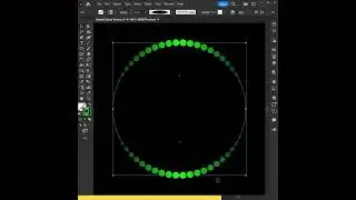 Dotted spiral vortex effect in Adobe Illustrator.