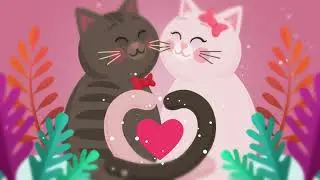 Green Screen Graphics | Valentine Day Cat background | HD1080P