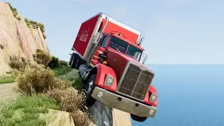 Truck vs Cliff Roads|Cars vs Cliff Roads|Bus Cliff Drops - Beamng Drive #8