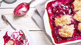 Вишневый коблер - ВСЕ СМЕШАЛ ЛОЖКОЙ И В ДУХОВКУ, без раскатки теста! ОБАЛДЕННЫЙ вишневый пирог