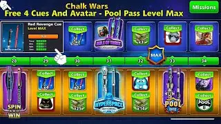8 ball pool - Chalk Wars Season 🤯 Free 4 Cues And Avatar - Pool Pass Level Max