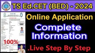 TS EDCET Online Application 2024 | TS Edcet Bed Entrance Test Step By Step | How to Apply TSEdcet