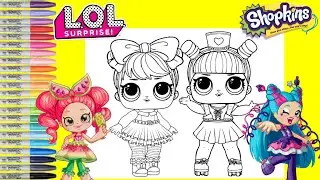 LOL Surprise Dolls Makeover as Shopkins Shoppies Pippa Melon and Polli Polish LOL Surprise Coloring