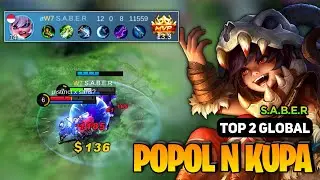 GOLDLANE! Popol And Kupa Best Build 2023 [ Top Global Popol Kupa Gameplay ] S.A.B.E.R - MLBB