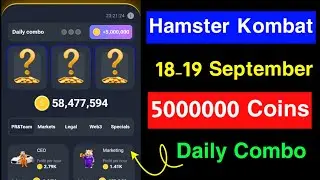 19 September Daily Combo & Daily Cipher & Mini Game | Hamster Kombat Daily Combo & Mini Game