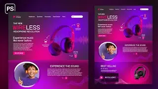 Website Template & Landing Page Design | Photoshop Tutorial