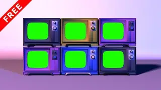 TOP 5 RETRO TVs green screen TRANSITION