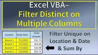 Excel VBA Get Unique Values on Multiple Columns