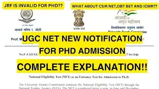 UGC NEW NOTIFCATION FOR PhD Admission 2024!! No Entrance Test for these Category Students!!