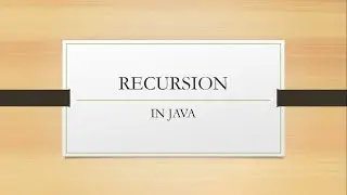 RECURSION IN JAVA...