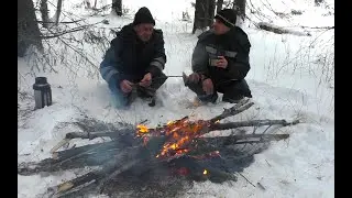 ЗИМНЯЯ РЫБАЛКА НА ЖЕРЛИЦЫ 21.12.2024, ОТДЫХАЕМ НА НЕБОЛЬШОЙ ТАЁЖНОЙ РЕЧКЕ