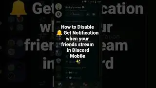 How to Disable 🔔 Get Notification when your friends stream  in Discord Mobile ✨ #roduz #discord #how