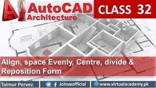 AutoCAD Align Commands | Align, Space evenly, Centre | Divide and Reposition Form 32