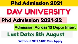 phd admission 2021 | phd notification 2021 | latest phd admission 2021