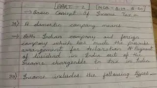 Chapter 1 Basic Concept of Income Tax | PART 2 | CA INTER DIRECT TAX MCQ |