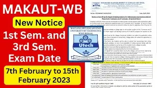 MAKAUT New - Notice on Form fill-up for Regular & Backlog Students for Odd Semester Examinations