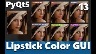 Lipstick color picker GUI using OpenCV: PyQt5 tutorial - Part 13