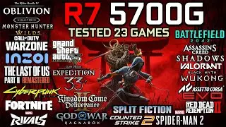 Ryzen 7 5700G in 2025 : Test in 23 Games - Gaming Test in 2025