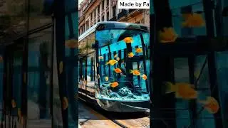 An aquarium tram #subway #texttovideo #aquarium #virtualreality #aianimation #aivideogenerator