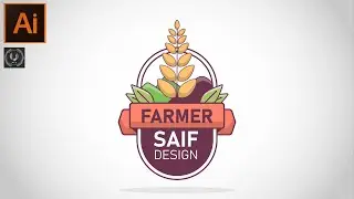 Adobe Illustrator CC Tutorial - How to create a Beautiful Farm Badge Logo  #illustrator #logodesign