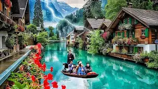 SWITZERLAND 🌧️ VIOLENT SUMMER STORM - INTERLAKEN - THE MOST BEAUTIFUL SWISS CITY