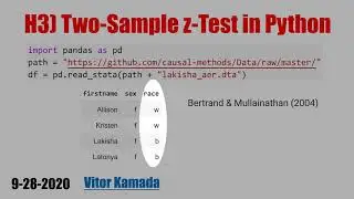 H3) Two-Sample z-Test in Python